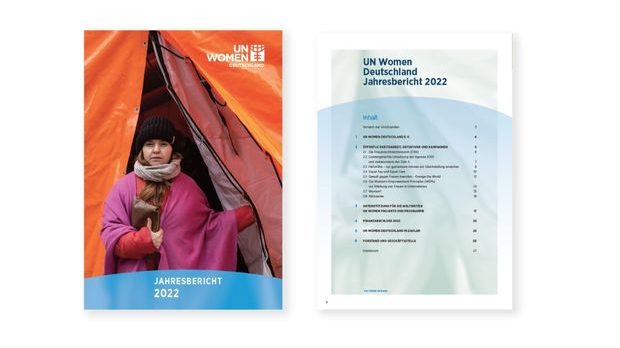 Titelseite des Jahresberichtes von UN Women Deutschland e.V. von 2022