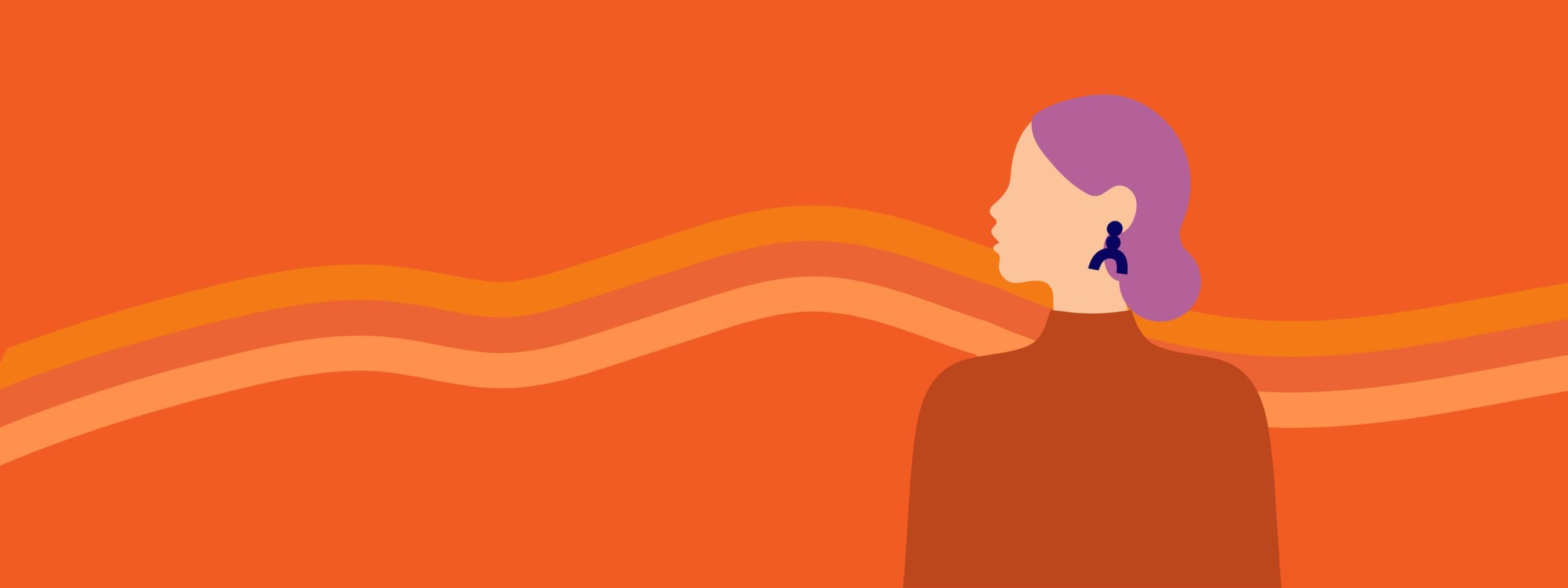 Illustration von einer Frau mit orangefarbenem Hintergrund - Gewalt gegen Frauen in Deutschland
