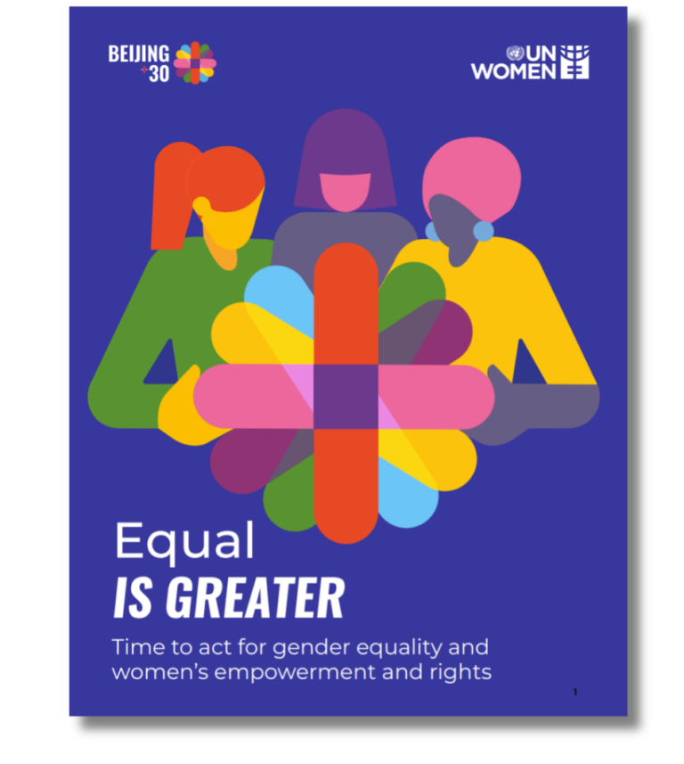 Deckblatt der Broschüre Equal is Greater von UN Women