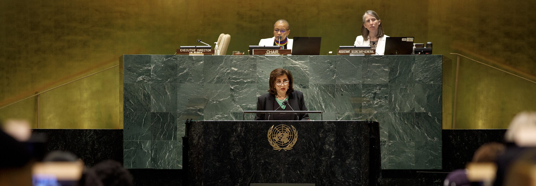 Portrait von UN Women Executive Direktorin, Sima Bahous
