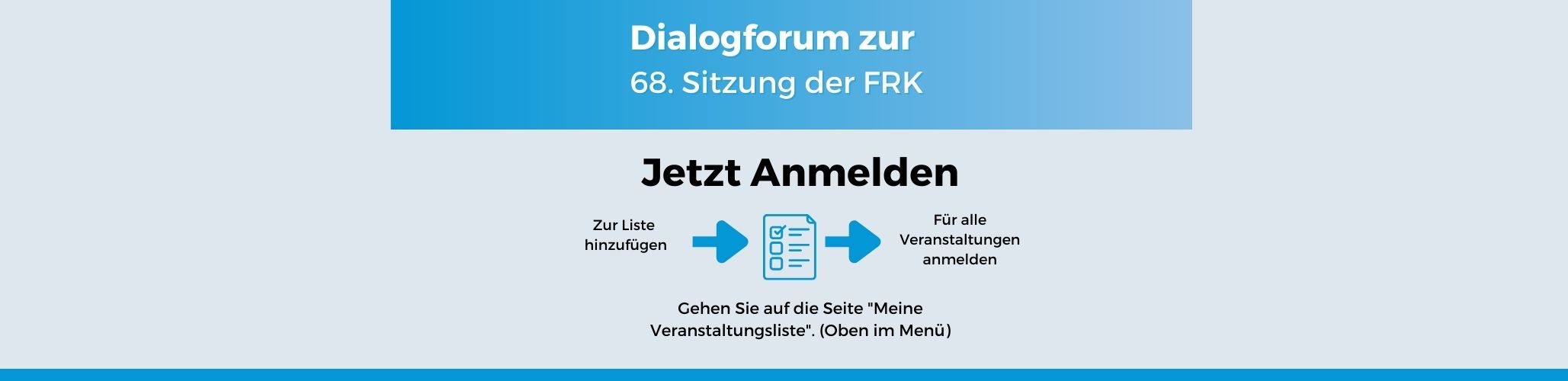 Dialogforum 86. Sitzung der FRK - Anmeldebanner
