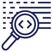 Icon Lupe mit Web-Code